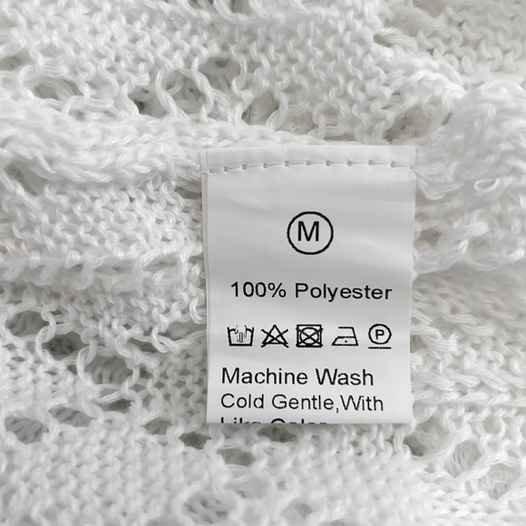 Elegant Semi-Sheer Lace Knit Long Sleeve Crew Neck Top - Picture 7 of 7